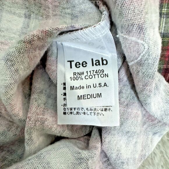 Frank & Eileen Womens‎ Tee Lab Top M Red Plaid Cotton Raw Hem Relaxed Fit USA - Picture 8 of 12